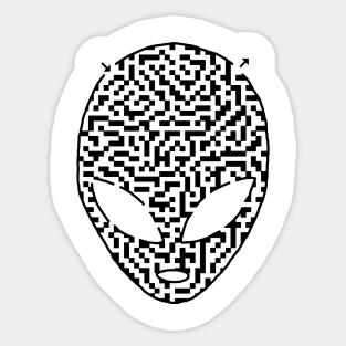 Alien Head Maze Sticker